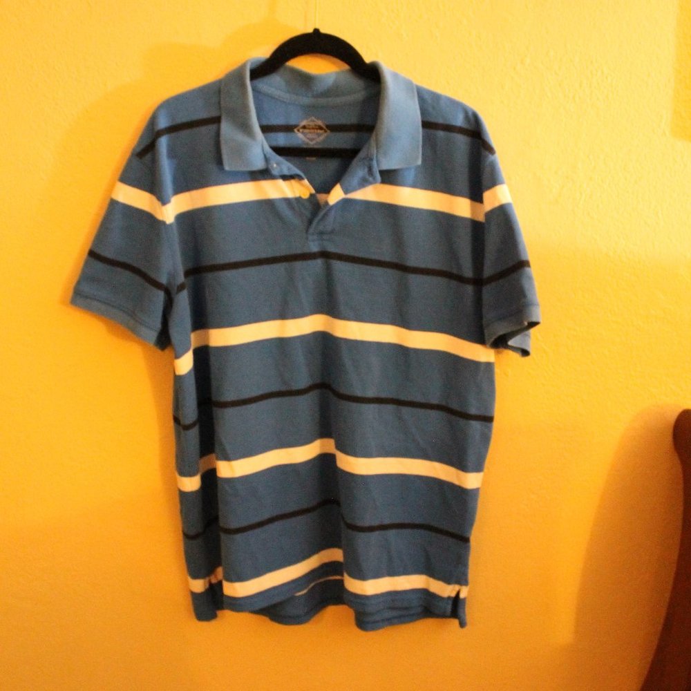 St Johns Bay Blue and White Legacy Polo Size XL